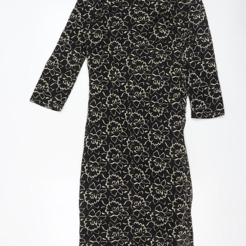 Kaliko Women's Black Floral Bodycon Lace Dress Size 8