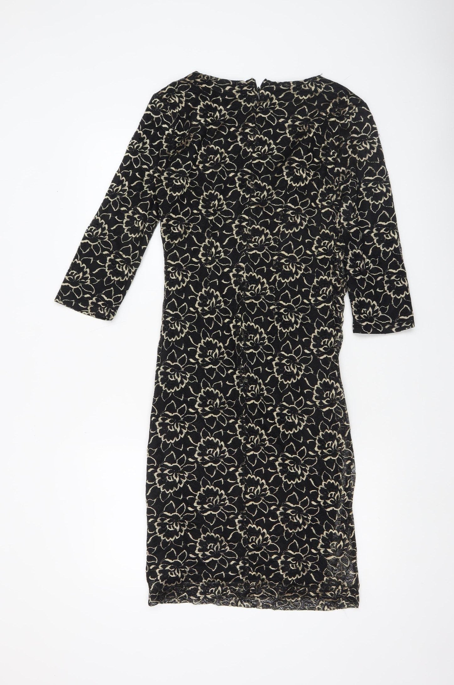 Kaliko Women's Black Floral Bodycon Lace Dress Size 8