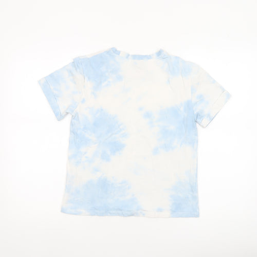 Diesel Women's Blue Tie-Dye Cotton T-Shirt XS Short Sleeve