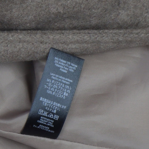 George Women's Beige Wool Blend Belted Mid-Length Coat Size 8