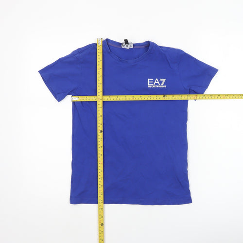 Emporio Armani Boys Blue 12 Years EA7 Cotton Logo T-Shirt