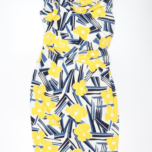 Betty Jackson Black Women's Multicoloured Floral Sheath Dress Size 8