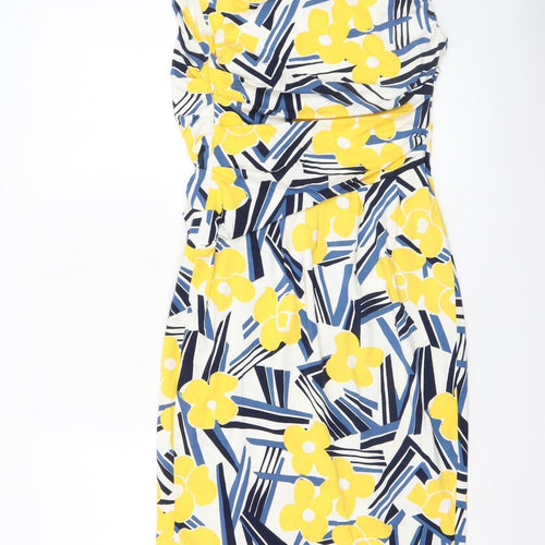 Betty Jackson Black Women's Multicoloured Floral Sheath Dress Size 8