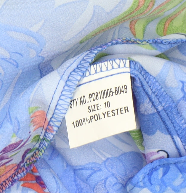 Pixie Daisy Women's Blue Floral Wrap Knee Length Dress Size 10