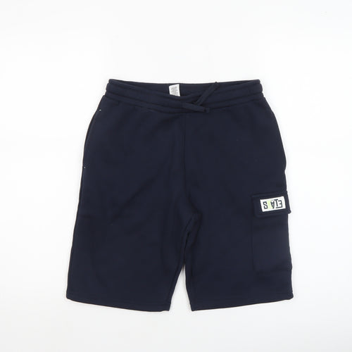 Dunnes Stores Boys Blue Cargo Shorts 27in Elastic Waist Casual Summer