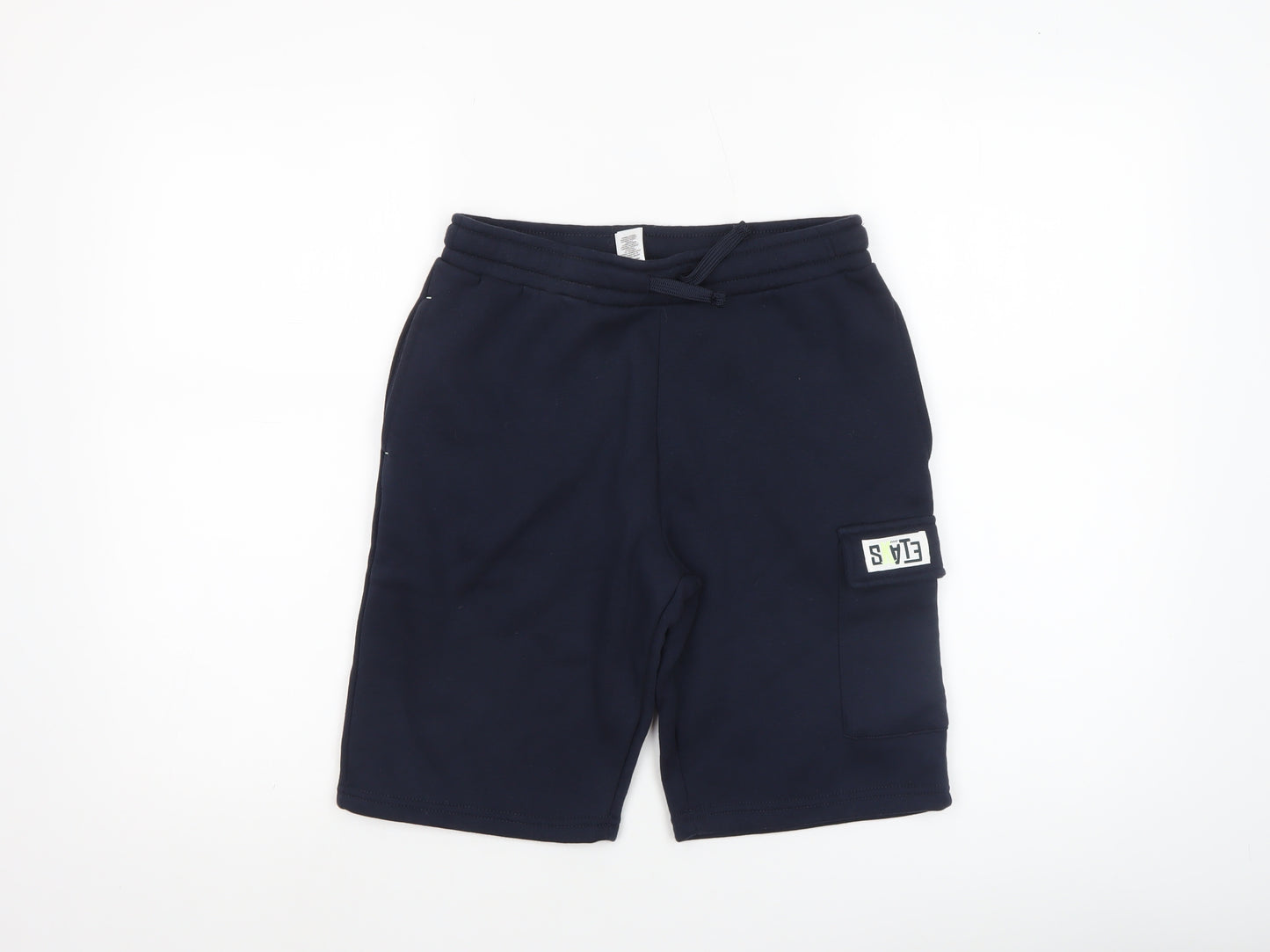 Dunnes Stores Boys Blue Cargo Shorts 27in Elastic Waist Casual Summer