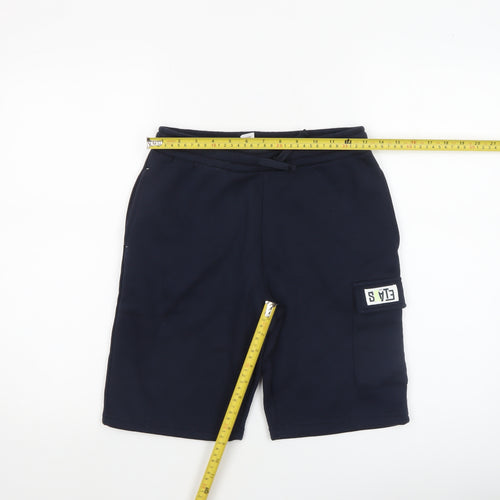 Dunnes Stores Boys Blue Cargo Shorts 27in Elastic Waist Casual Summer
