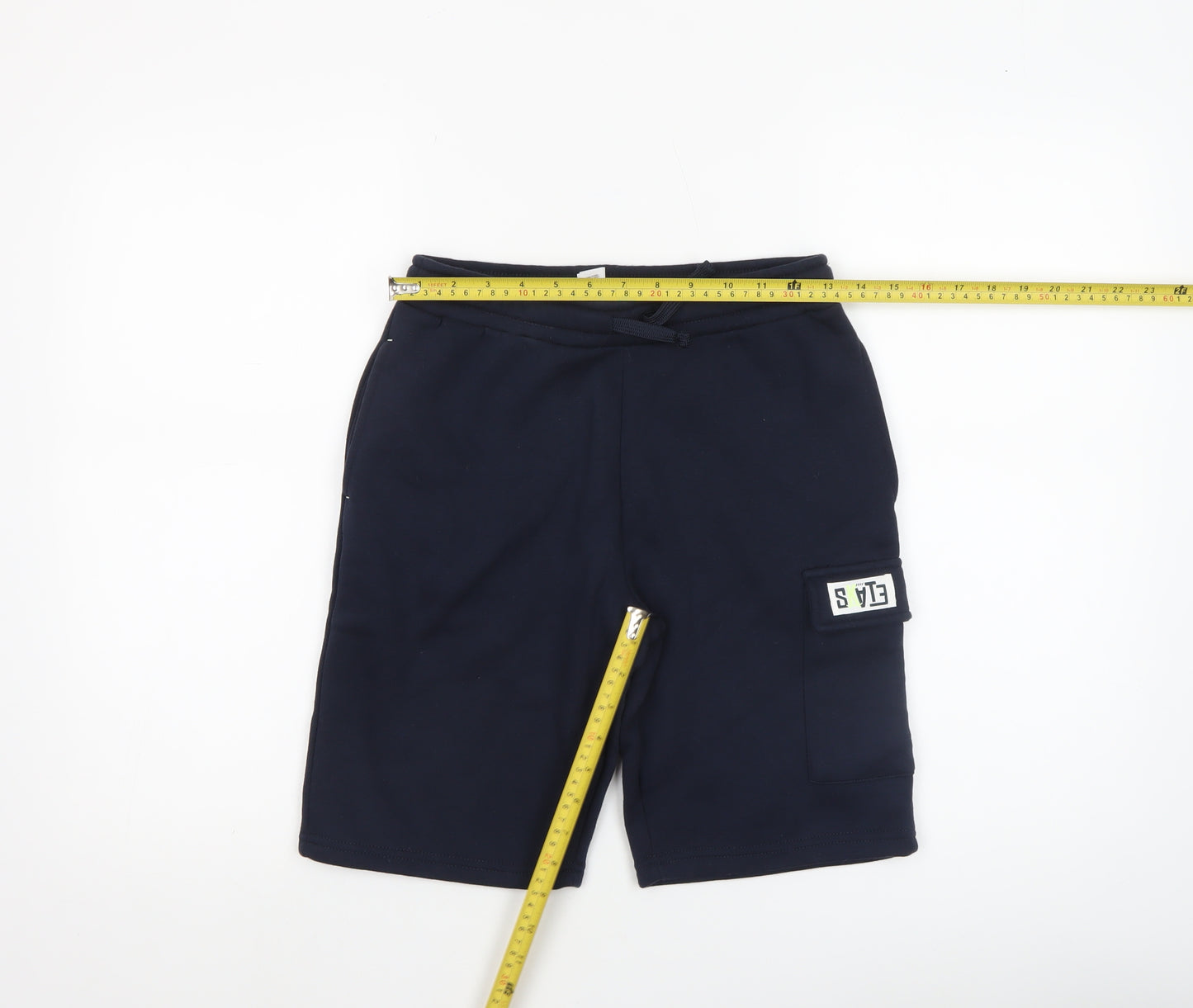 Dunnes Stores Boys Blue Cargo Shorts 27in Elastic Waist Casual Summer