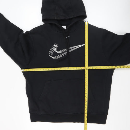 Nike Men's Black Pullover Hoodie Size M Graphic Fleece Sweatshirt
