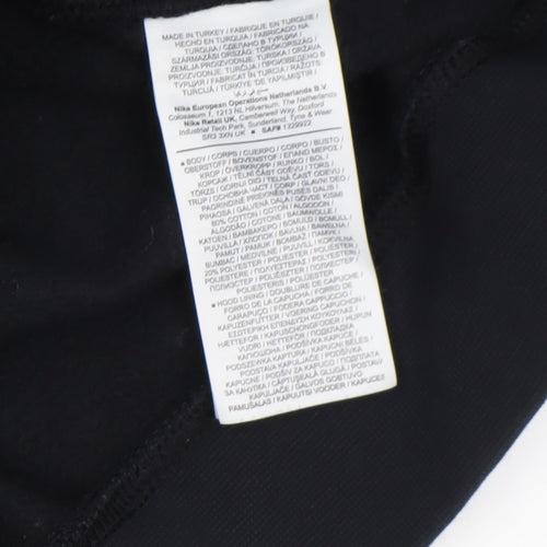 Nike Men's Black Pullover Hoodie Size M Graphic Fleece Sweatshirt