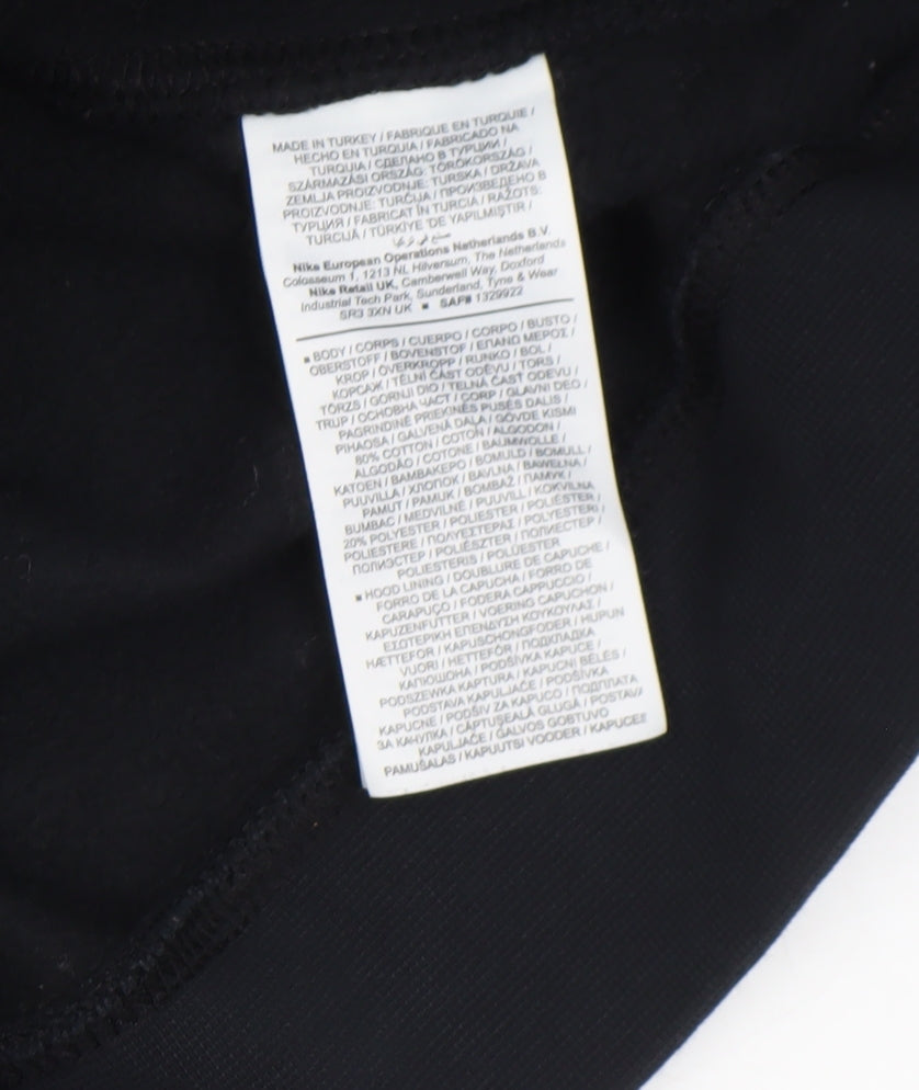 Nike Men's Black Pullover Hoodie Size M Graphic Fleece Sweatshirt