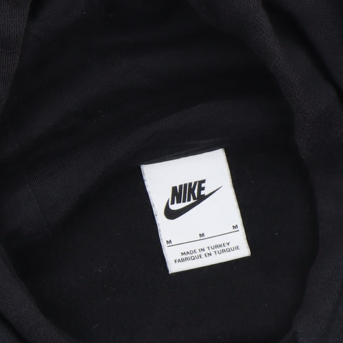 Nike Men's Black Pullover Hoodie Size M Graphic Fleece Sweatshirt