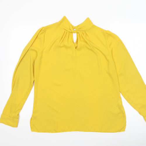 Dorothy Perkins Women Yellow Long Sleeve Tunic Blouse UK 12