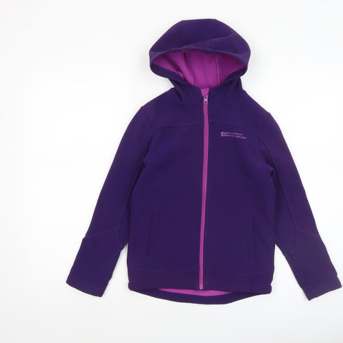 Mountain Warehouse Girls Purple Hooded Softshell Jacket 7-8 Years