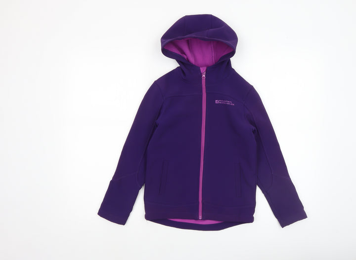Mountain Warehouse Girls Purple Hooded Softshell Jacket 7-8 Years