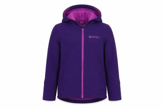 Mountain Warehouse Girls Purple Hooded Softshell Jacket 7-8 Years