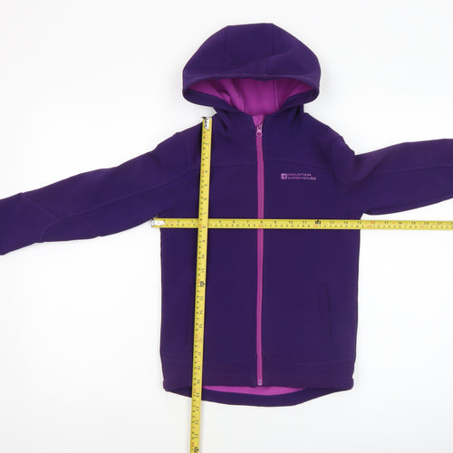 Mountain Warehouse Girls Purple Hooded Softshell Jacket 7-8 Years