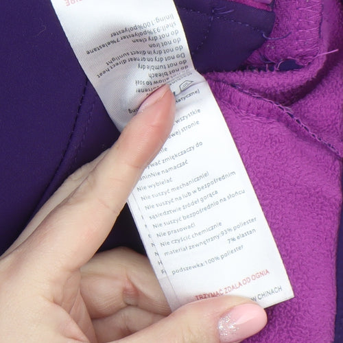 Mountain Warehouse Girls Purple Hooded Softshell Jacket 7-8 Years
