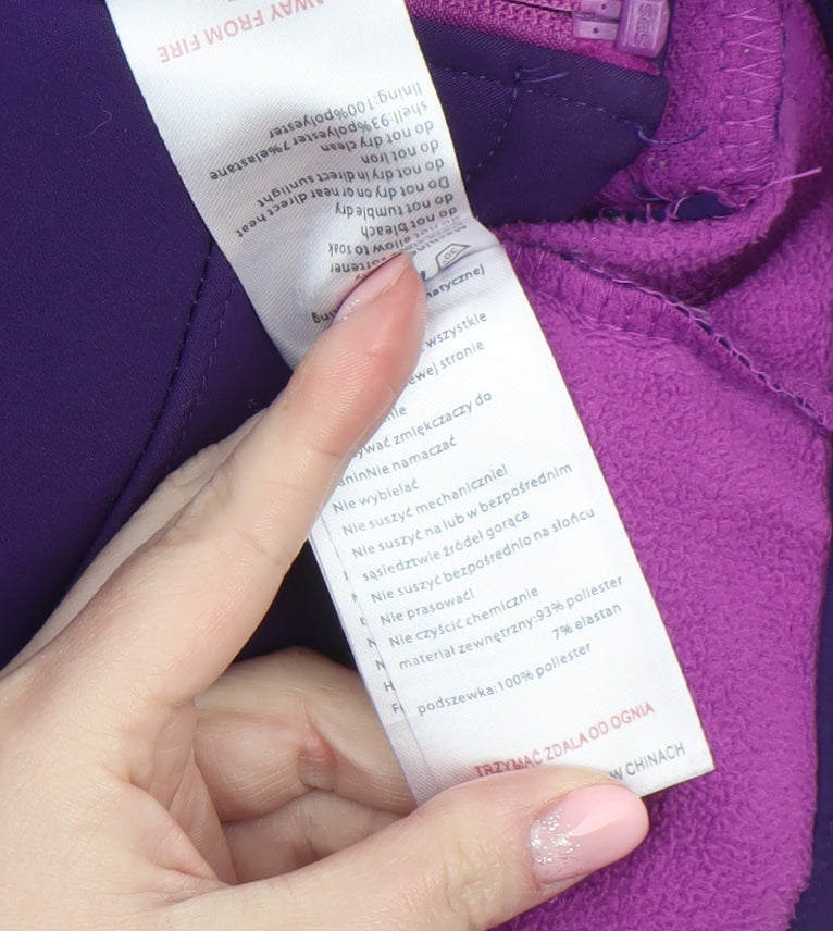 Mountain Warehouse Girls Purple Hooded Softshell Jacket 7-8 Years