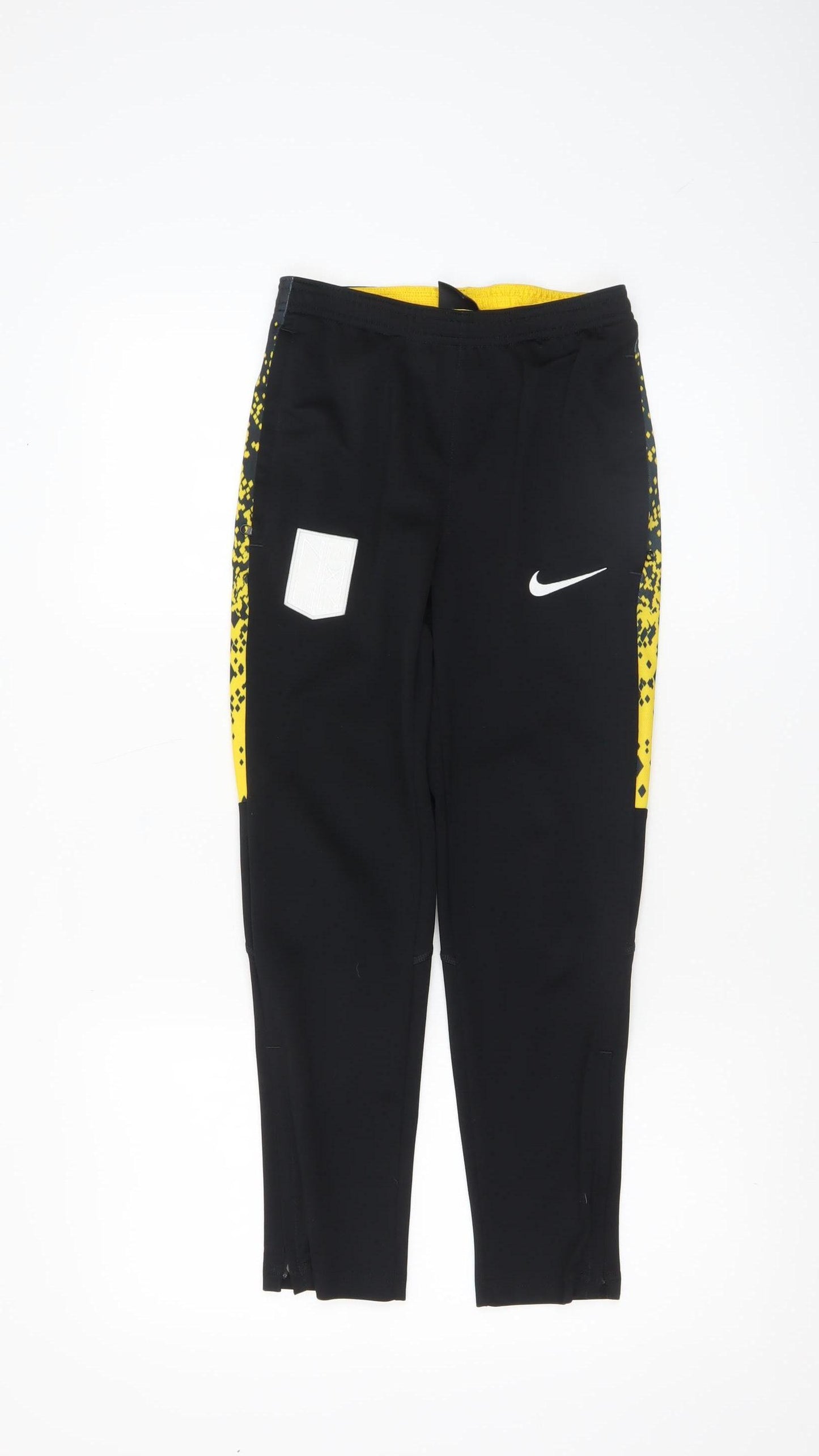 Nike Boys Black Dri-FIT Jogger Trousers 10-12 Years Quick Dry Activewear