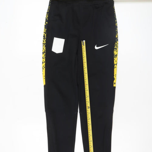 Nike Boys Black Dri-FIT Jogger Trousers 10-12 Years Quick Dry Activewear