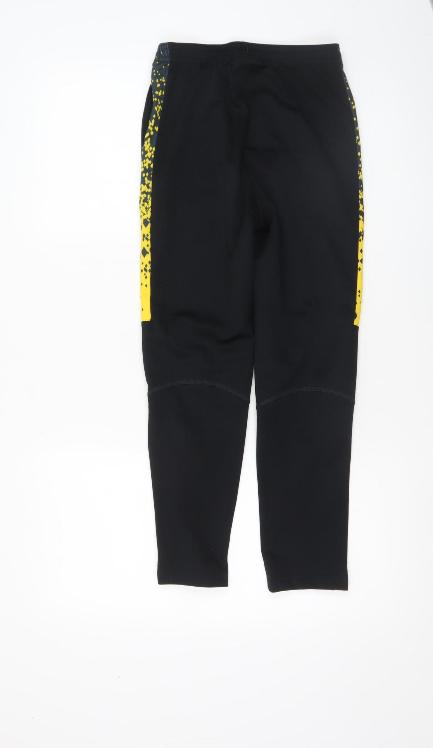 Nike Boys Black Dri-FIT Jogger Trousers 10-12 Years Quick Dry Activewear
