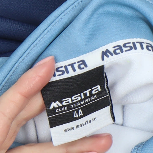 Masita Boys Blue 1/4 Zip Long Sleeve Sports Pullover Top 4 Years