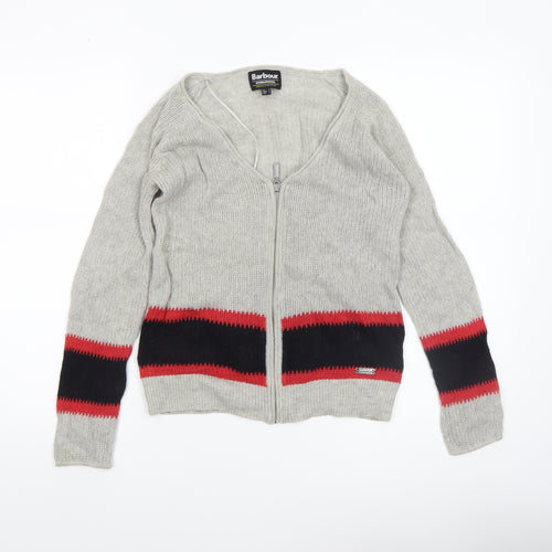 Barbour International Women’s Grey Full Zip Cardigan UK 8 Alpaca Blend