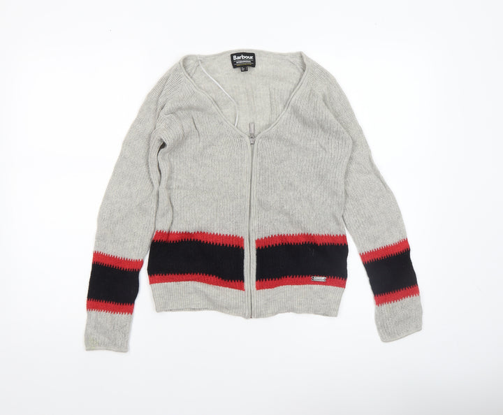 Barbour International Women’s Grey Full Zip Cardigan UK 8 Alpaca Blend
