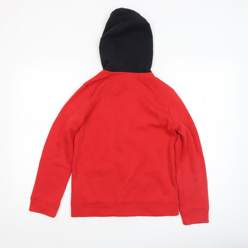 Nike Boys Red & Black Full Zip Hoodie Size 137-147cm Cotton Blend