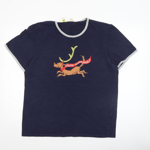 Cotton On Men’s Blue The Grinch Christmas Graphic T-Shirt Size L