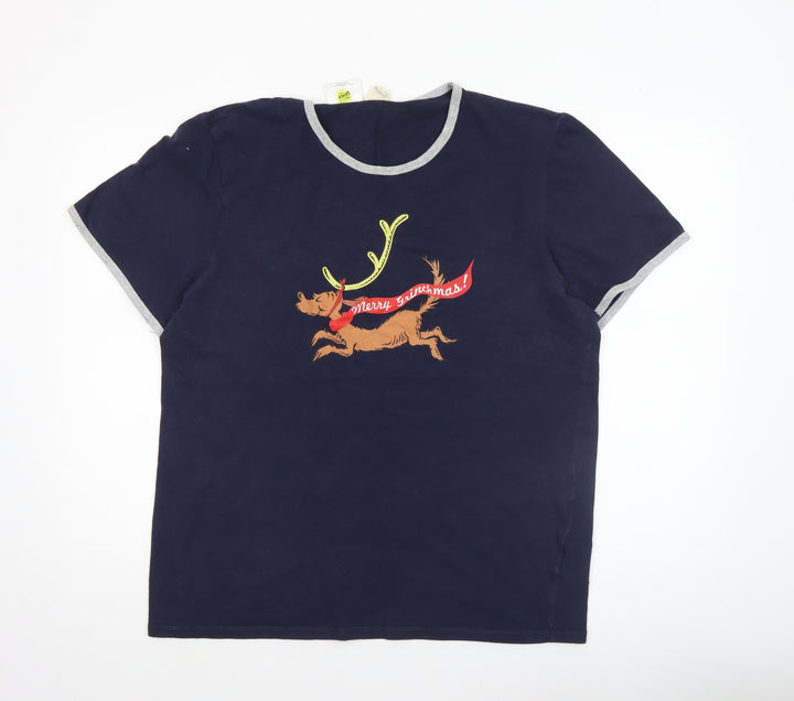 Cotton On Men’s Blue The Grinch Christmas Graphic T-Shirt Size L