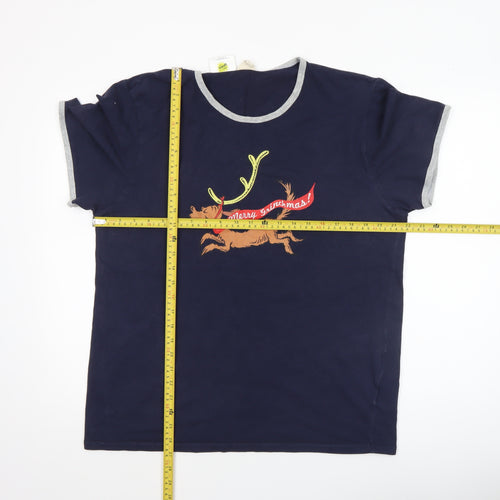 Cotton On Men’s Blue The Grinch Christmas Graphic T-Shirt Size L