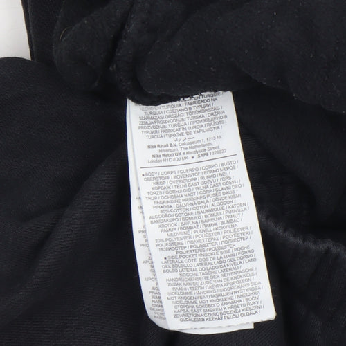 Nike Men’s Black Jogger Cargo Trousers S Small Logo Print Fleece