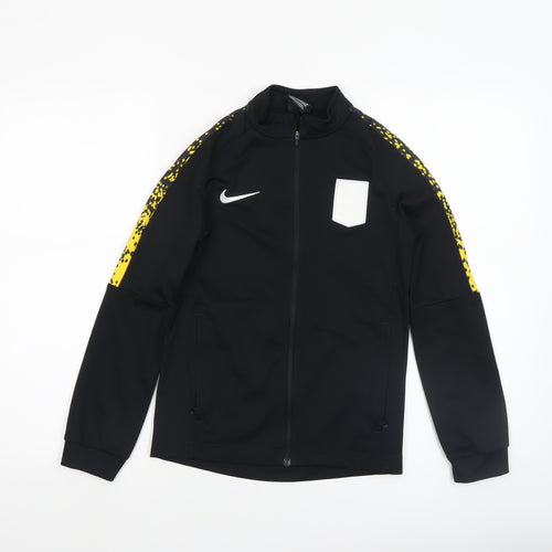 Nike Boys Black Dri-FIT Track Jacket 10-12 Years Full Zip Activewear