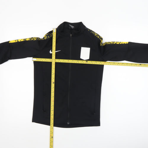 Nike Boys Black Dri-FIT Track Jacket 10-12 Years Full Zip Activewear