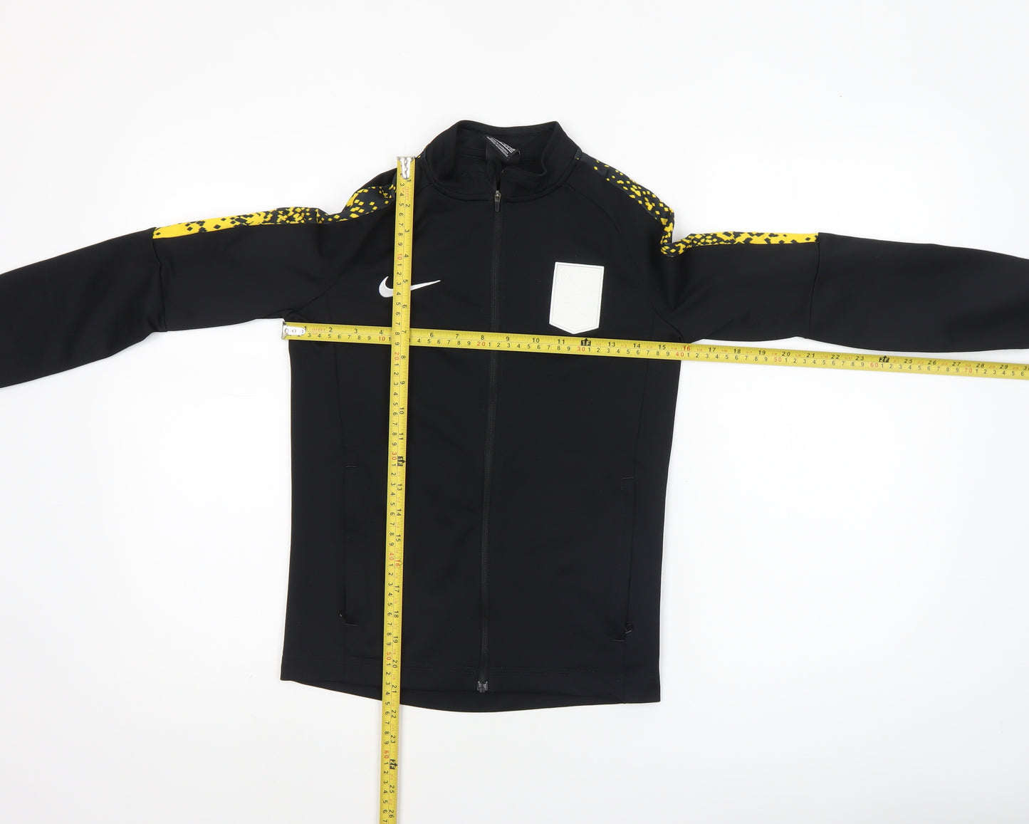 Nike Boys Black Dri-FIT Track Jacket 10-12 Years Full Zip Activewear