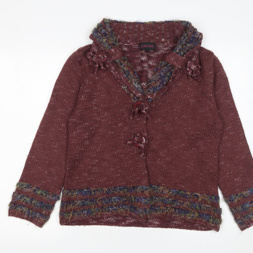 Jessica Graaf Women’s Brown Knit Cardigan M Long Sleeve Acrylic Blend