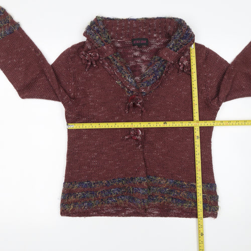 Jessica Graaf Women’s Brown Knit Cardigan M Long Sleeve Acrylic Blend