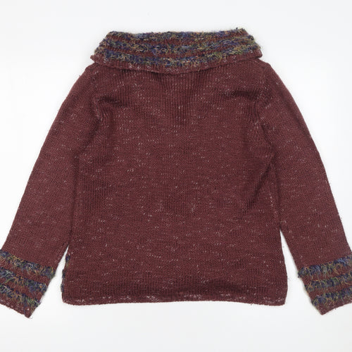 Jessica Graaf Women’s Brown Knit Cardigan M Long Sleeve Acrylic Blend