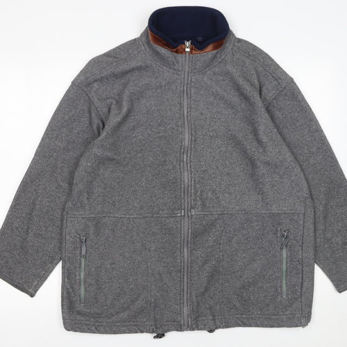 Sabrina Men’s Grey Fleece Full Zip Basic Jacket Size S