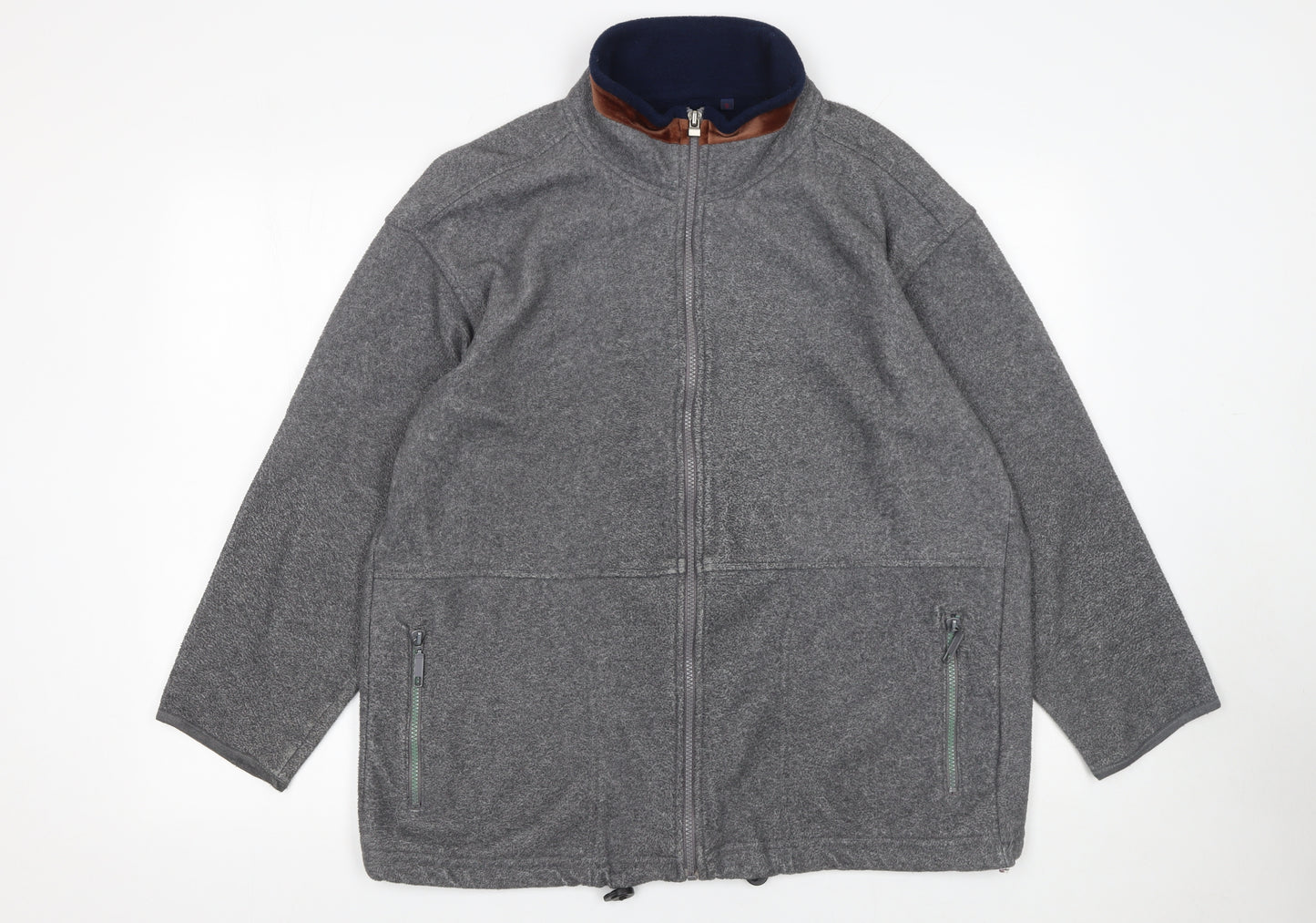 Sabrina Men’s Grey Fleece Full Zip Basic Jacket Size S