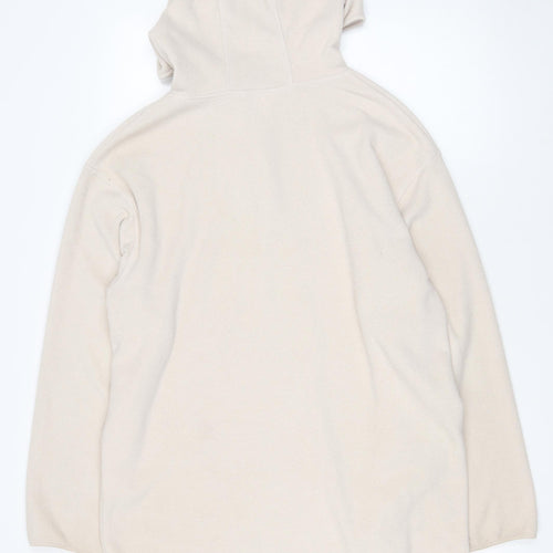 H&M Mama Beige Fleece 1/4 Zip Hooded Pullover Sweatshirt Womens S