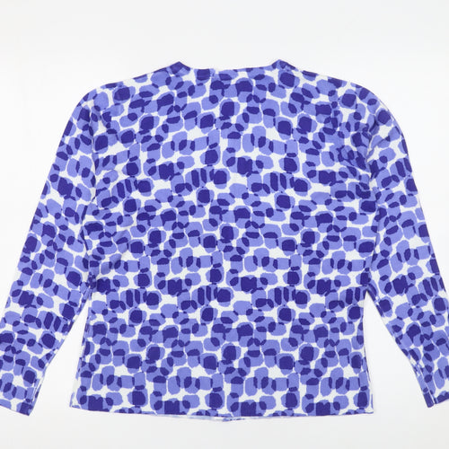 Linea Women’s Blue Geometric Lightweight Knit Cardigan Size L