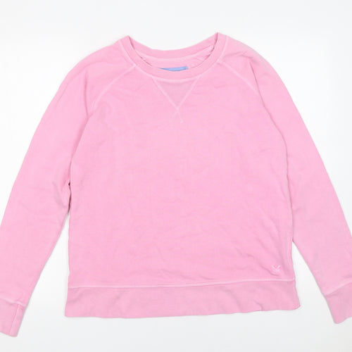 Crew Clothing Company Women Pink Cotton Pullover Sweatshirt Size 10