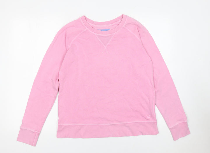 Crew Clothing Company Women Pink Cotton Pullover Sweatshirt Size 10