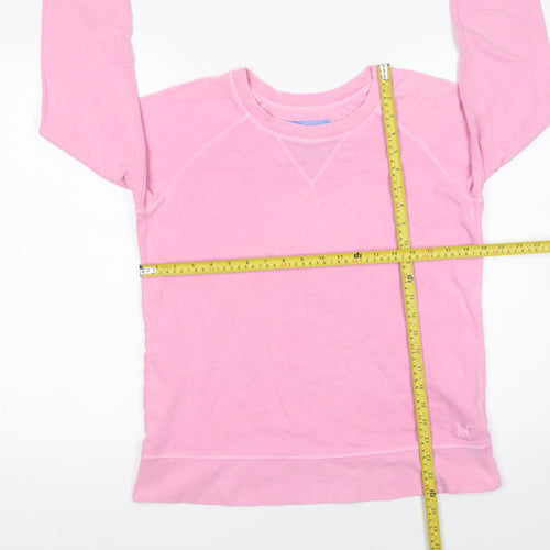 Crew Clothing Company Women Pink Cotton Pullover Sweatshirt Size 10