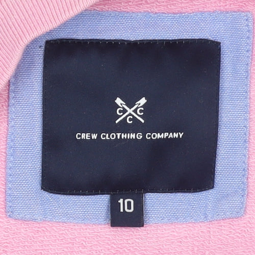 Crew Clothing Company Women Pink Cotton Pullover Sweatshirt Size 10