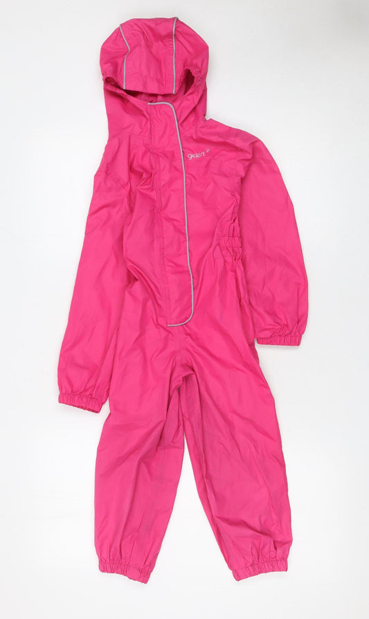 Gelert Girls Pink Waterproof Hooded Rain Snowsuit 3-4 Years Lightweight
