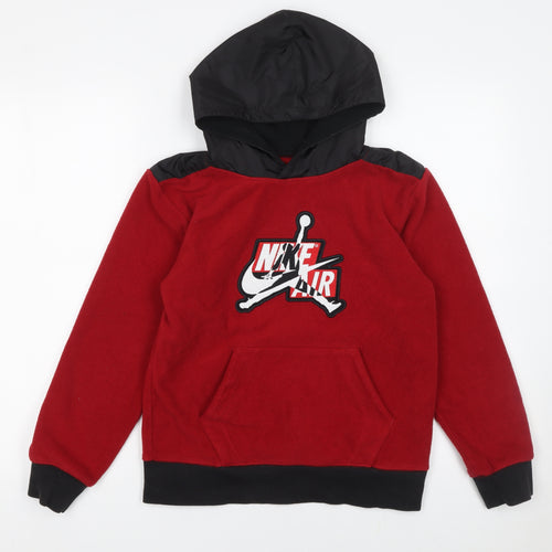 Nike Boys Red Fleece Pullover Hoodie 10-12 Years Jordan Jumpman Logo